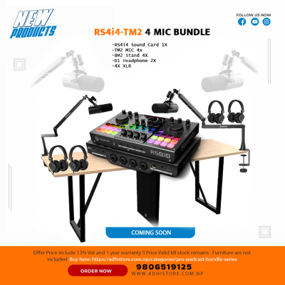 RS4i4-TM2 4 MIC PODCAST BUNDLE IN NEPAL COMING SOON